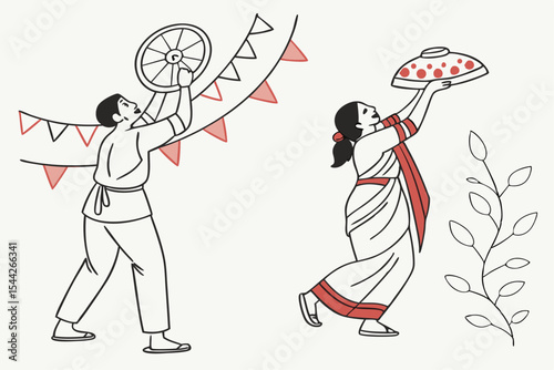 Minimal Lines, Maximum Culture – Pohela Boishakh Sketches