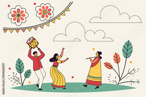 Pohela Boishakh in Lines and Shades