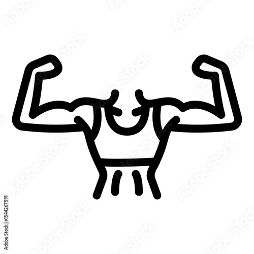 bodybuilder Line Icon