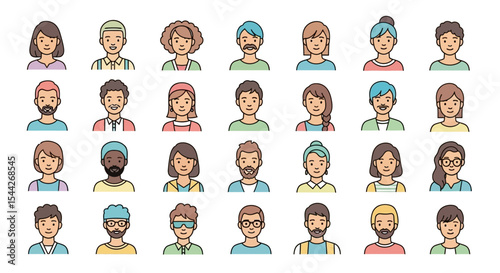 Collection of Diverse Cartoon Character Portraits in Various Styles