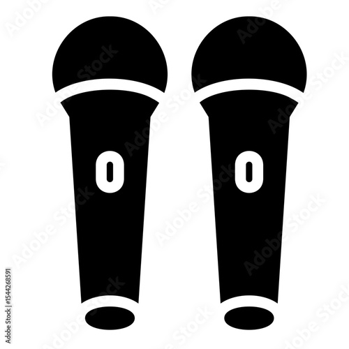 dual microphine Solid icon