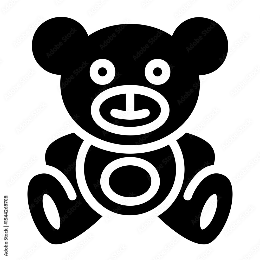 Naklejka premium teddy bear Solid icon