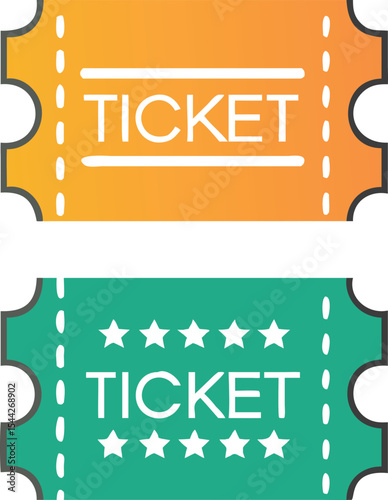 Simple ticket icon. Vector illustration