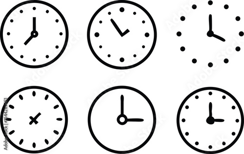 Time and Clock icons set. Time symbols collection. Vector illustration