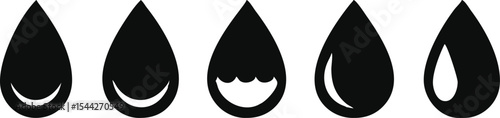 Water drop icon set. Vector