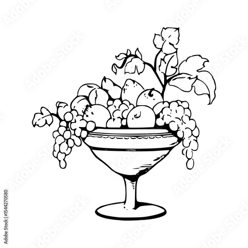 vintage style fruit platter in a pedestal bowl