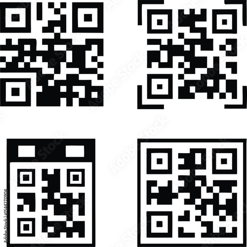 QR Code icons set. Scan Qr code symbol