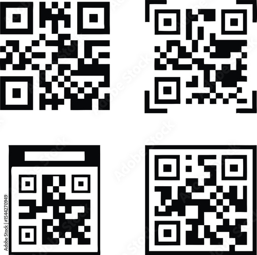 QR Code icons set. Scan Qr code symbol