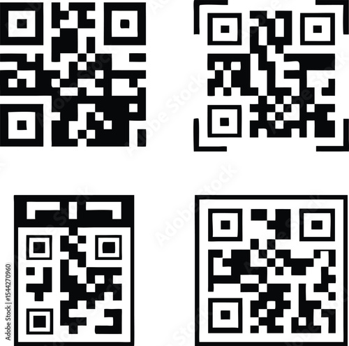 QR Code icons set. Scan Qr code symbol