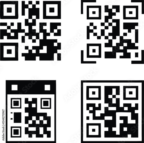 QR Code icons set. Scan Qr code symbol