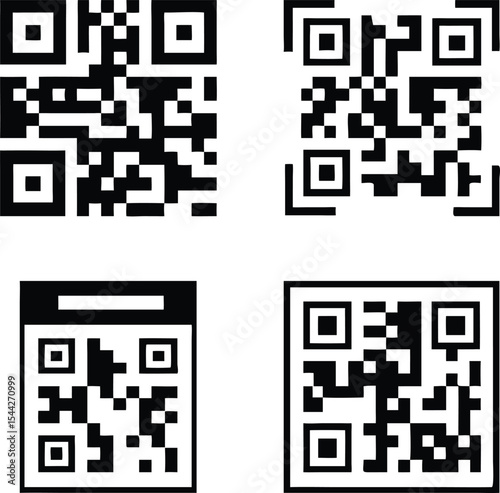 QR Code icons set. Scan Qr code symbol