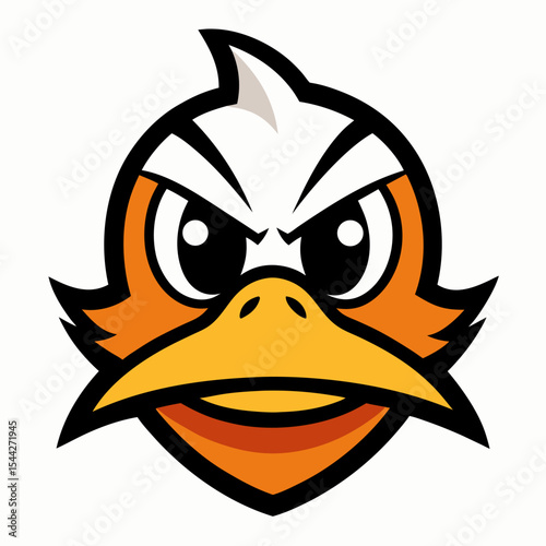 Turbo duck head icon vector on white background.
