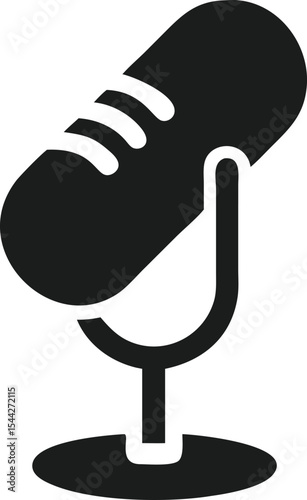 Microphone simple icon. Vector illustration