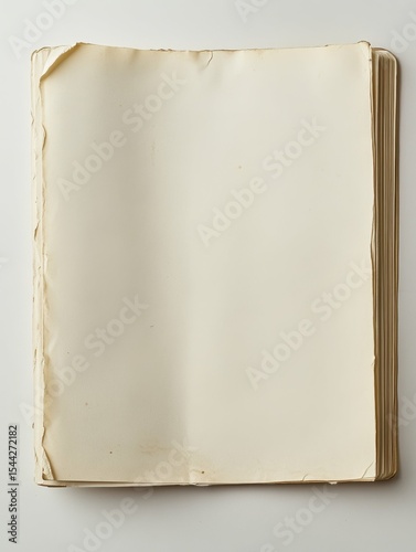 vibrant color image of single blank page against plain background