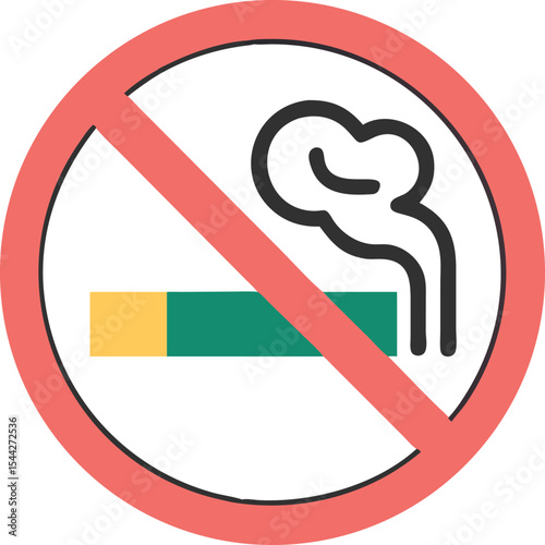 No smoking sign on white background. Vector illustration