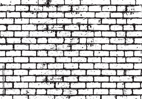Minimal black and white brick wall pattern with light grunge texture.