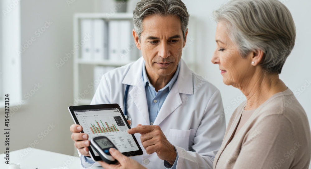Obraz premium doctor talking to senior woman