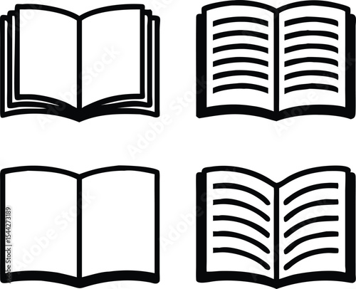 Book simple icons set. Vector illustration