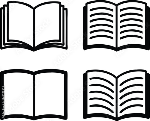 Book simple icons set. Vector illustration
