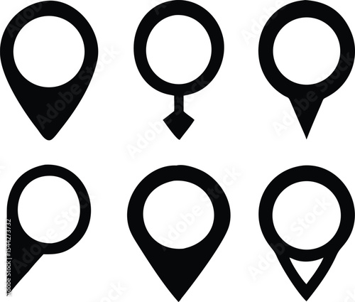Map pin icon set. Vector