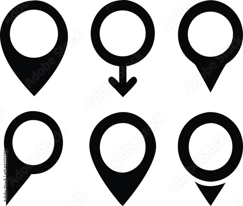 Map pin icon set. Vector