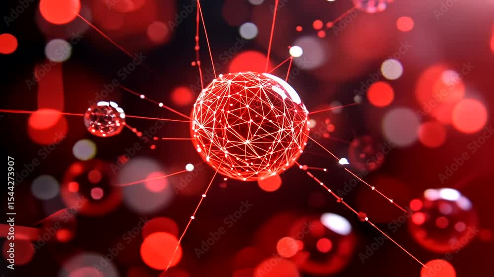 Abstract Red Technology Network Illustration
