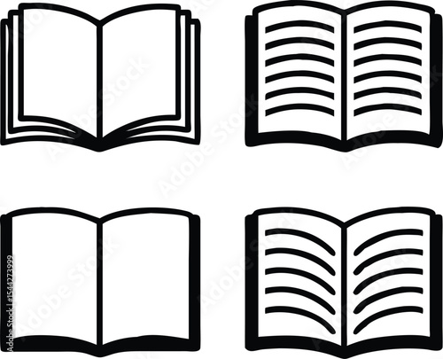 Book simple icons set. Vector illustration