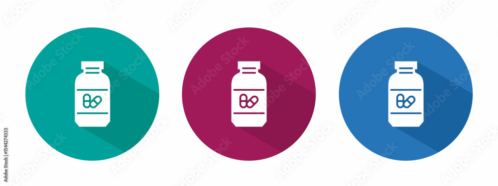 Icon for medicine bottle vector illustration in flat. Icon for medicine bottle vector illustration in flat.