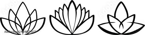 Lotus flower symbol, logotype set. Vector
