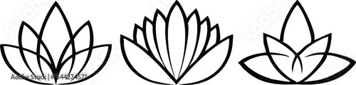 Lotus flower symbol, logotype set. Vector