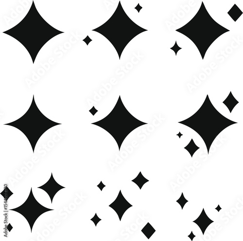 Sparkle stars icon set. Vector illustration