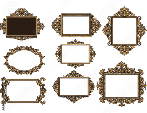 豪華な彫刻 素敵な額縁セット 上品なデザイン 空枠画像