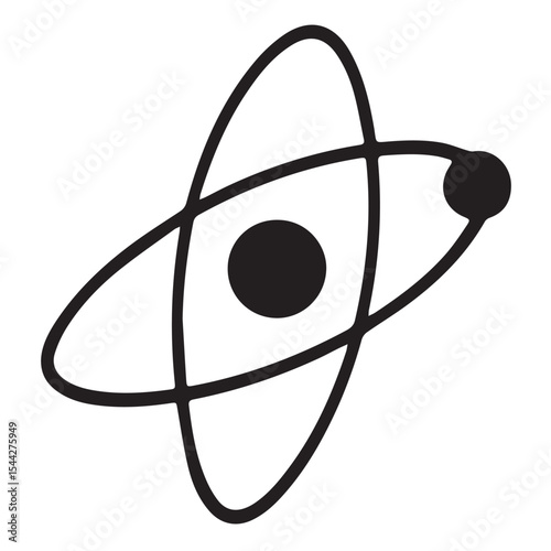 Simple atomic structure science illustration silhouette