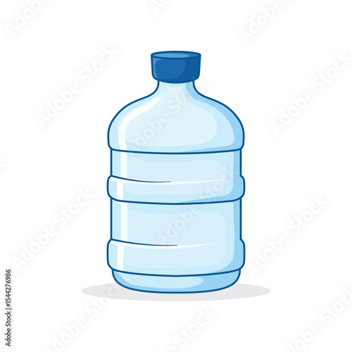 illustration of Big Bottle Mineral Gallon Water in flat cartoon on white background