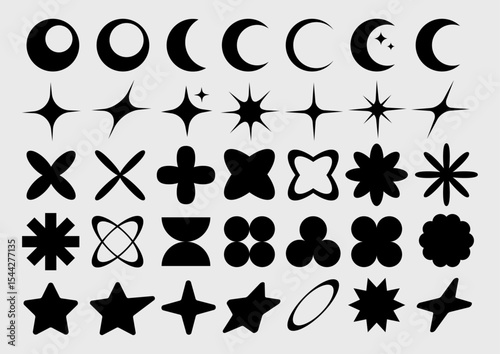 Geometric Shapes and Celestial Elements Collection for Design