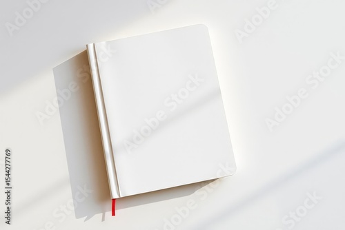 Blank White Notebook Mockup Flat Lay