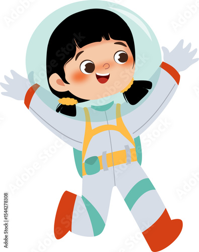 Astronout girl cartoon