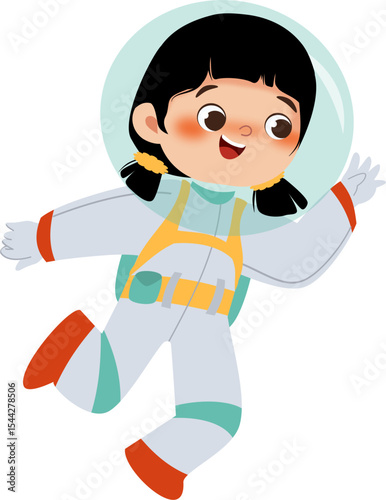 Astronout girl touching