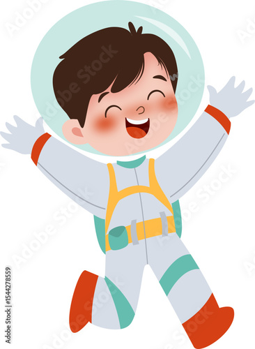 Happy astronout kid