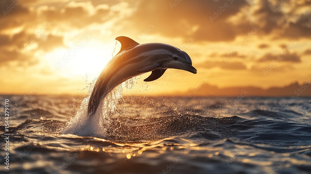 Obraz premium dolphins jumping into the sea