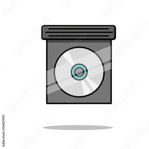 Optical Disc Drive with CD/DVD Media Illustration