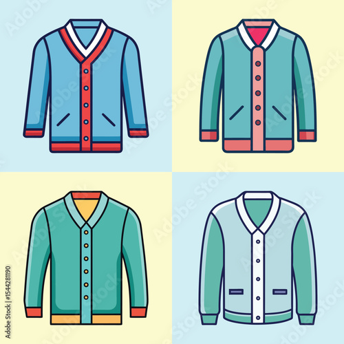 cardigan flat illustration flat style