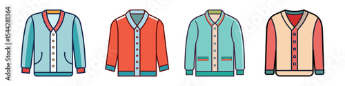 cardigan flat illustration flat style
