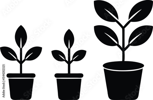 set of plant pictograms icon