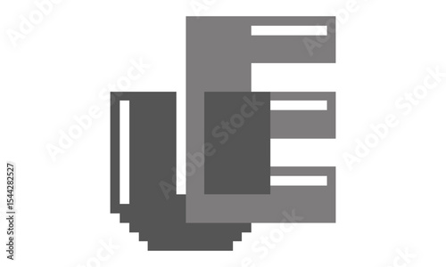 ue letter design vector logo pixel art