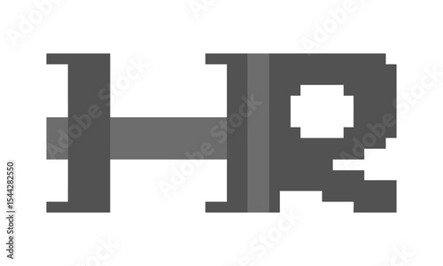 hr letter logo vector design pixel art