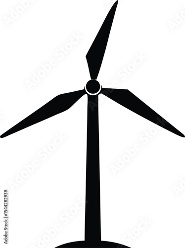 wind turbine silhouette vector