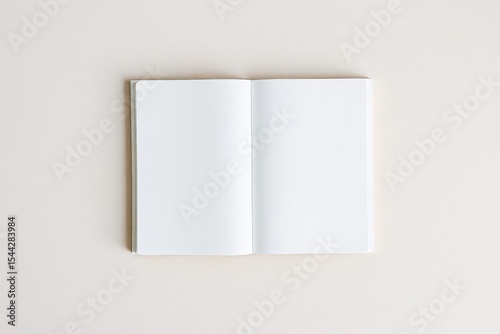 Open Blank Notebook Mockup White Pages