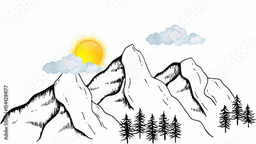 mountain landscape with wild flowers