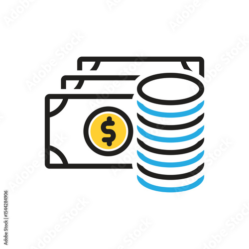 Multi color icon for  amount